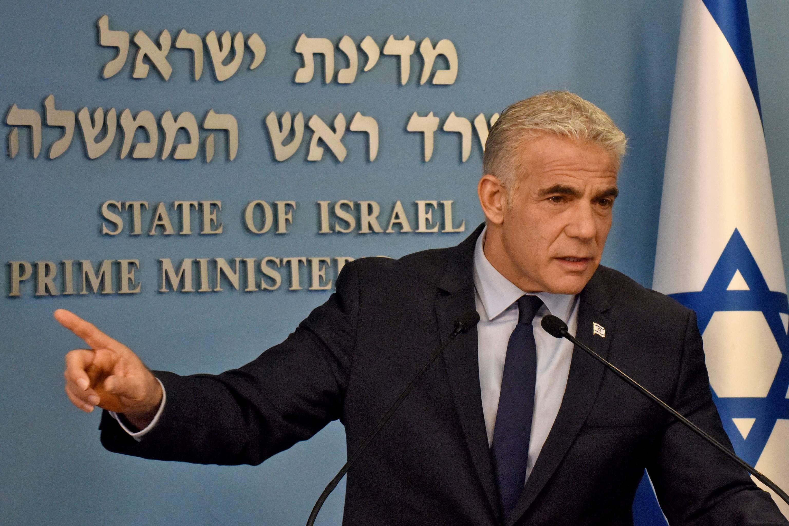 Yair Lapid, primer ministro de Israel, en declaraciones a la prensa extranjera sobre el programa nuclear iran