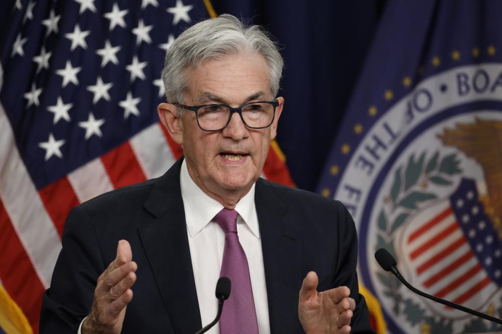 Jerome Powell, presidente de la Fed, durante un discurso