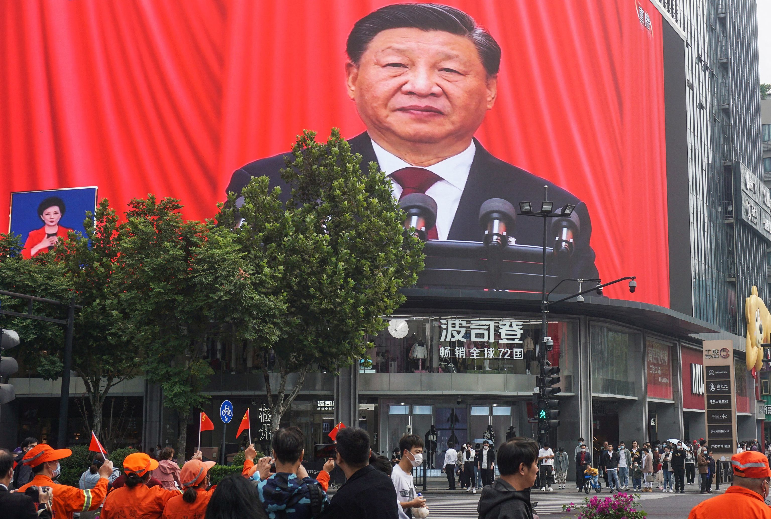 Xi Jinping, en una pantalla de Zhejiang.