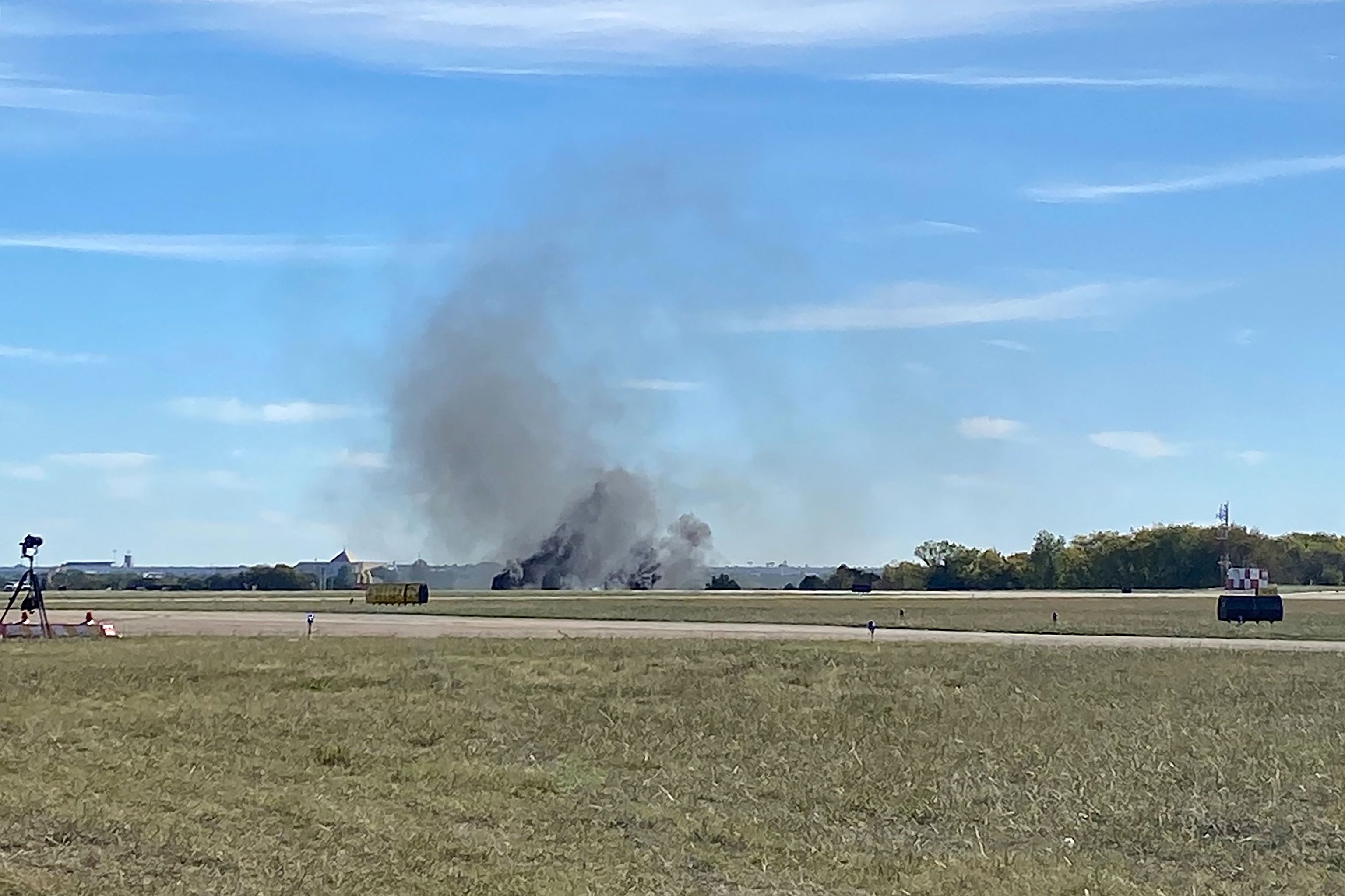 Momento tras el choque de los dos aviones.