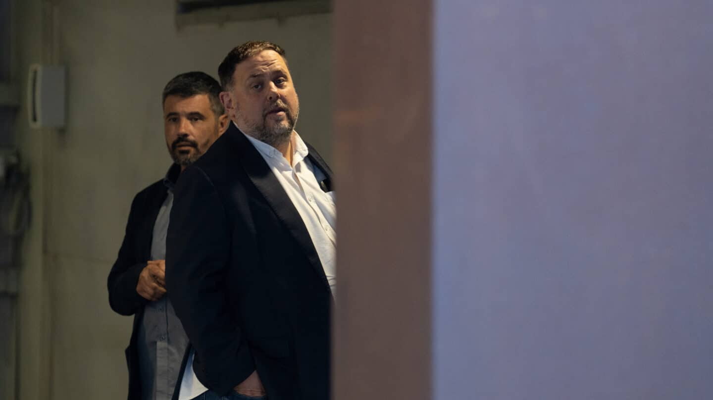 El presidente de ERC, Oriol Junqueras, en la sede del partido.