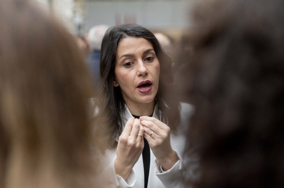 La presidenta de Ciudadanos, Inés Arrimadas, durante el acto institucional por el Día de la Constitución, en el Congreso de los Diputados