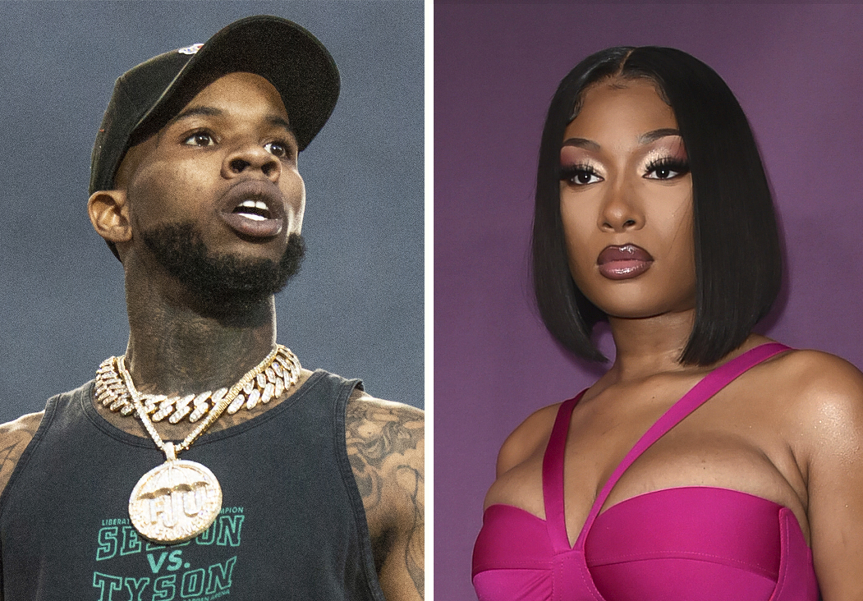 Los cantantes Tory Lanez y Megan Thee Stallion.