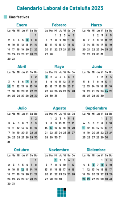 Calendario laboral de Cataluña en 2023 con los días festivos