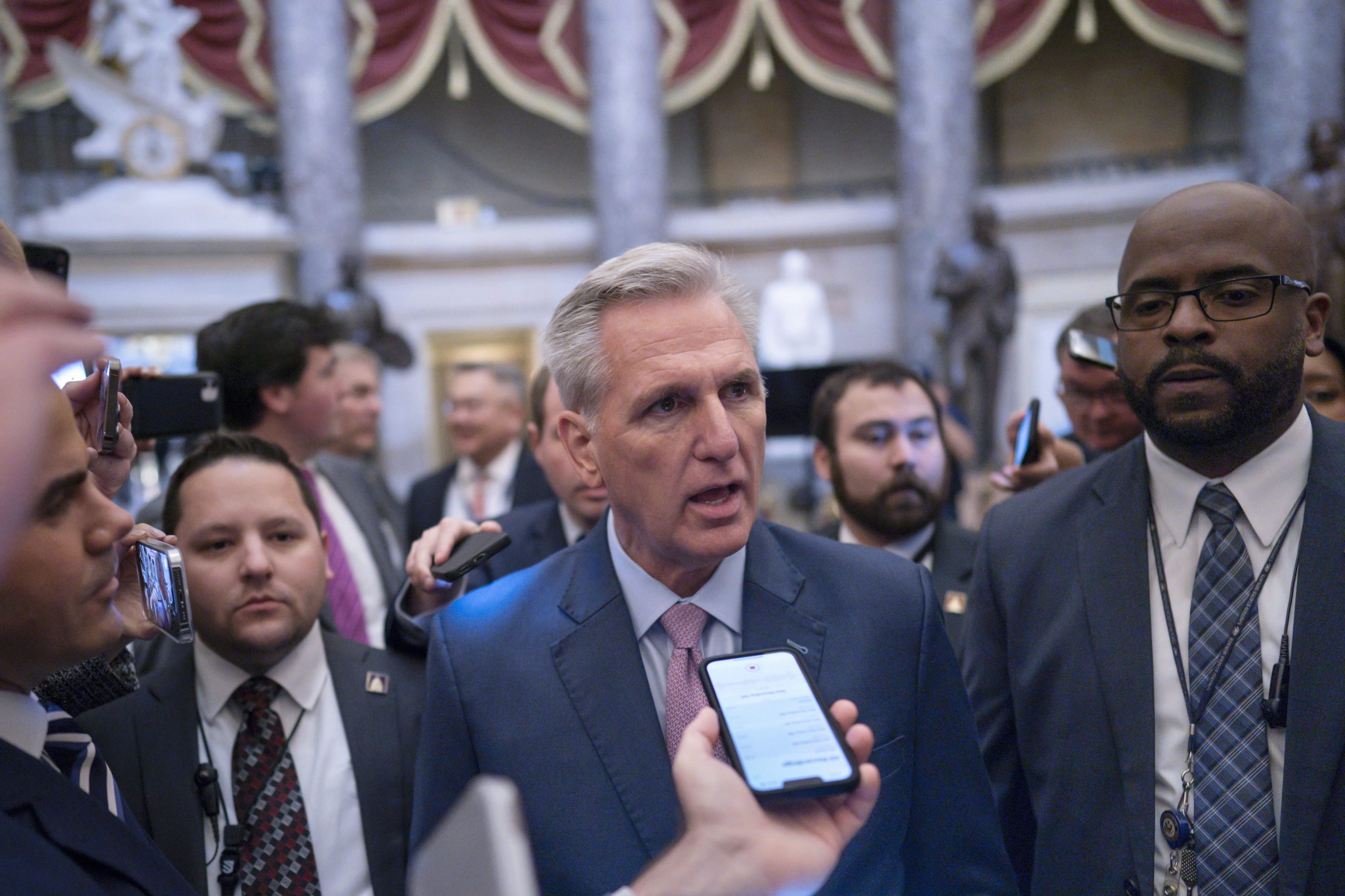 Kevin McCarthy, a su llegada al Capitolio, este viernes.