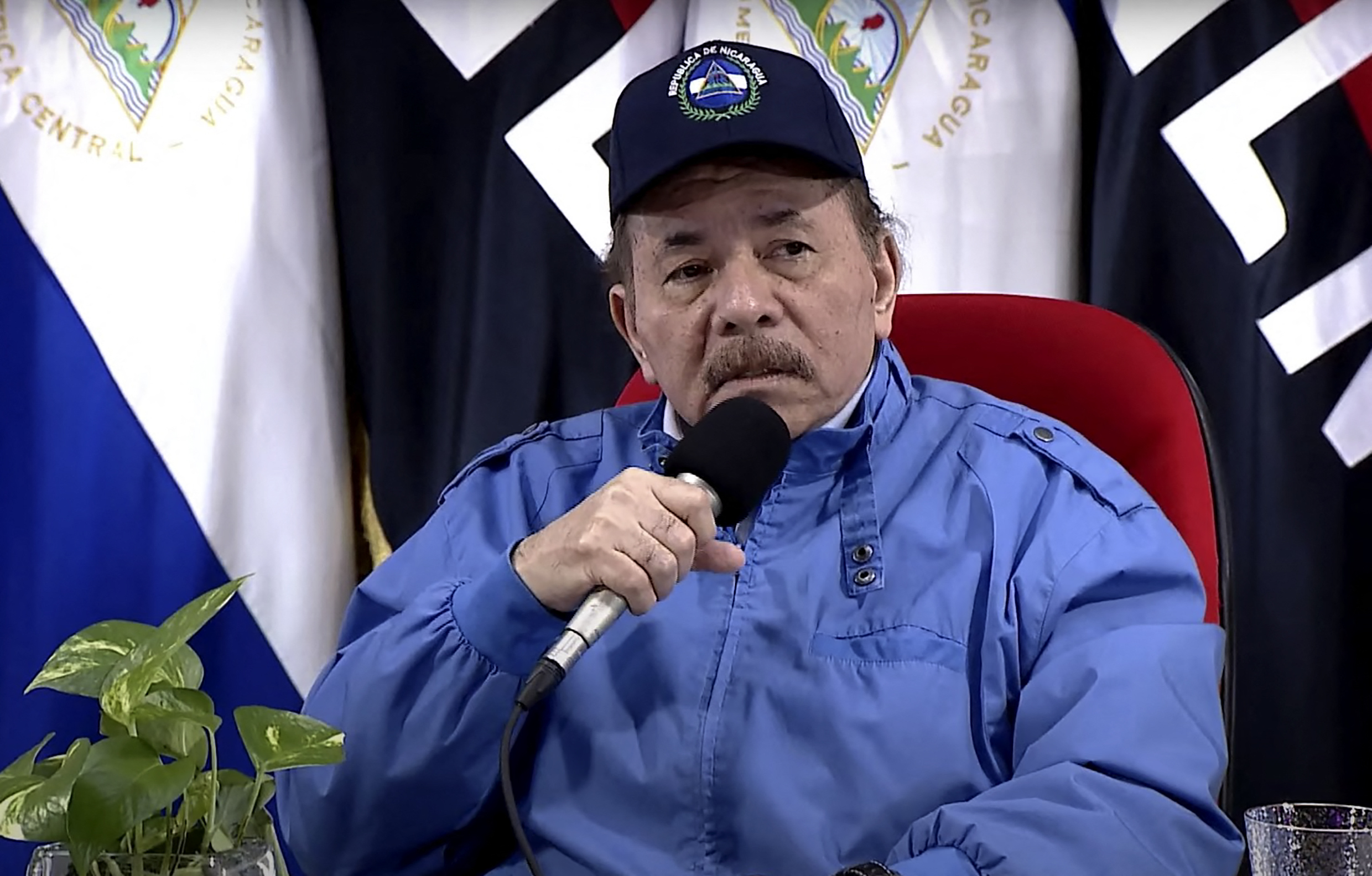 Daniel Ortega, en una de sus alocuciones p