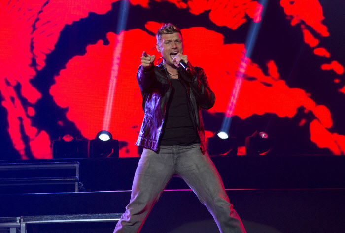 Nick Carter, durante un concierto de los Backstreet Boys.