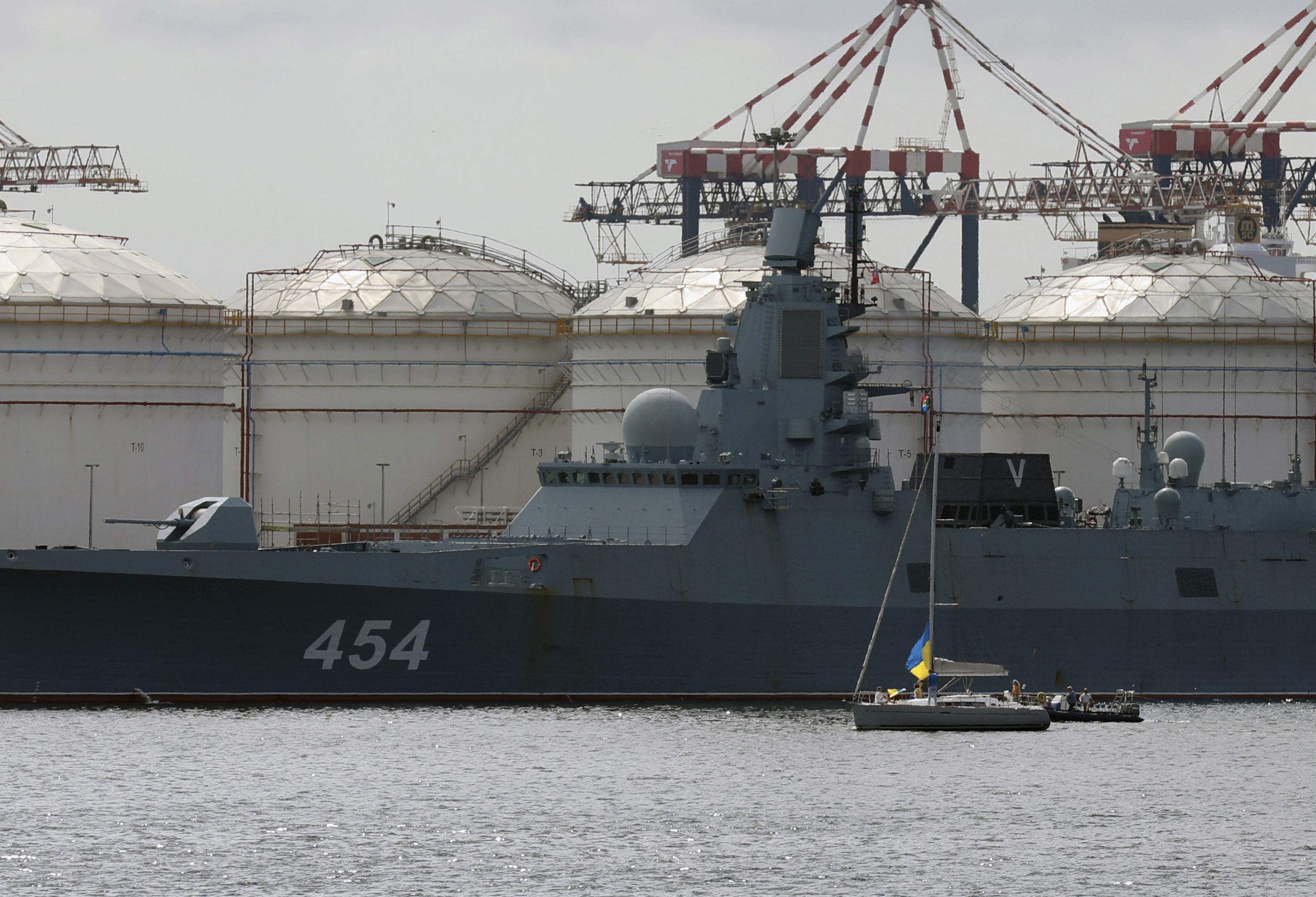 La fragata Almirante Gorshkov, en Ciudad del Cabo,