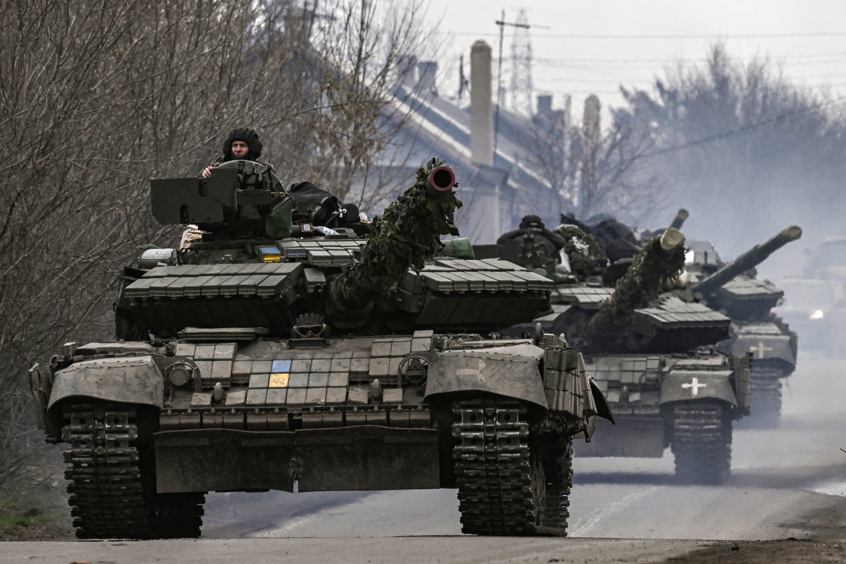 Un tanque ucraniano en direcci