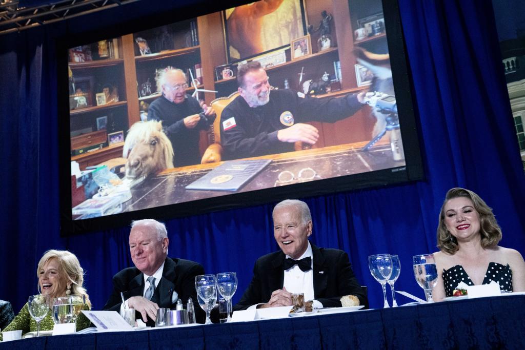 Biden, en un momento de la cena de corresponsales.