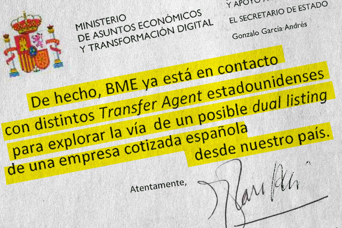 Extracto de la carta del secretario de Estado de Econom