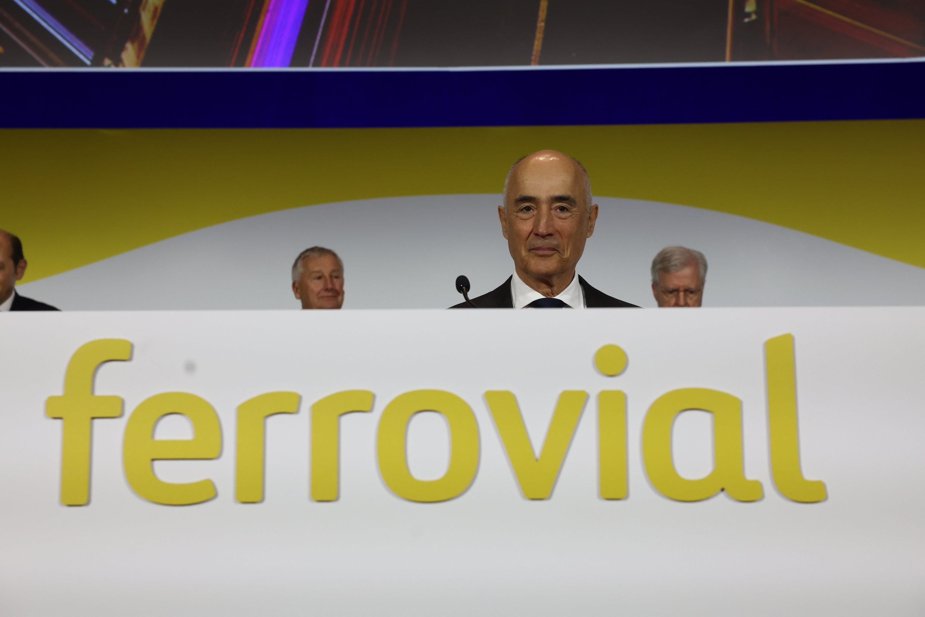 El presidente de Ferrovial,. Rafael del Pino, en la junta de accionistas de este jueves