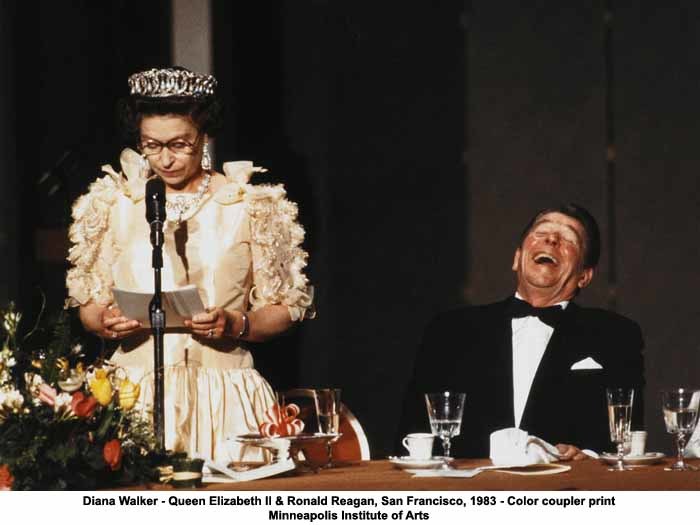 La reina Isabel II con Ronald Reagan durante su visita a EEUU en 1983.